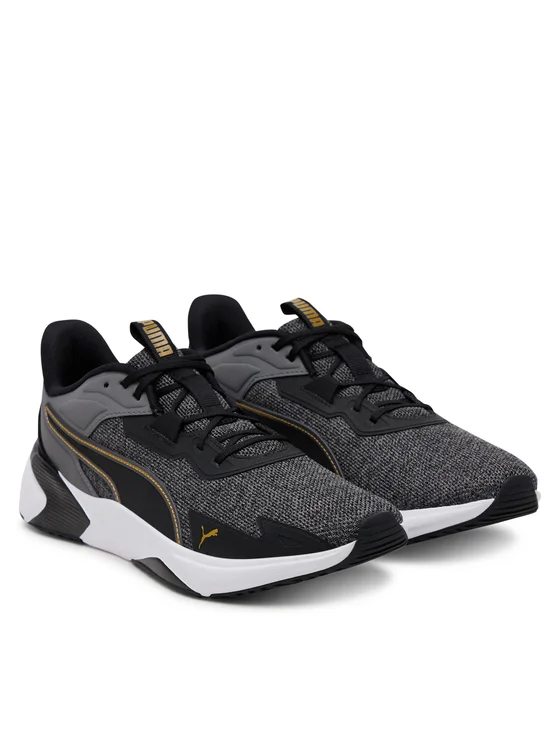 کفش مردانه پوما Puma Disperse XT 4 Knit مشکی‌طوسی اورجینال | کتونی فوق‌سبک و راحت برای پیاده‌روی و استایل اسپرت سایز 41