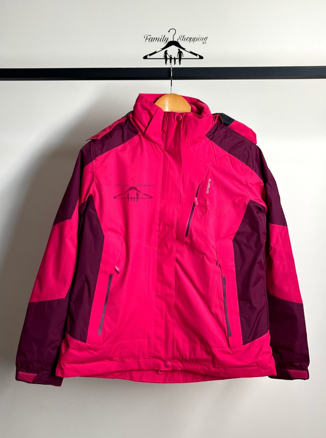 کاپشن دوپوش گورتکس زنانه ضدآب و ضدباد (صورتی) ارسال فوری