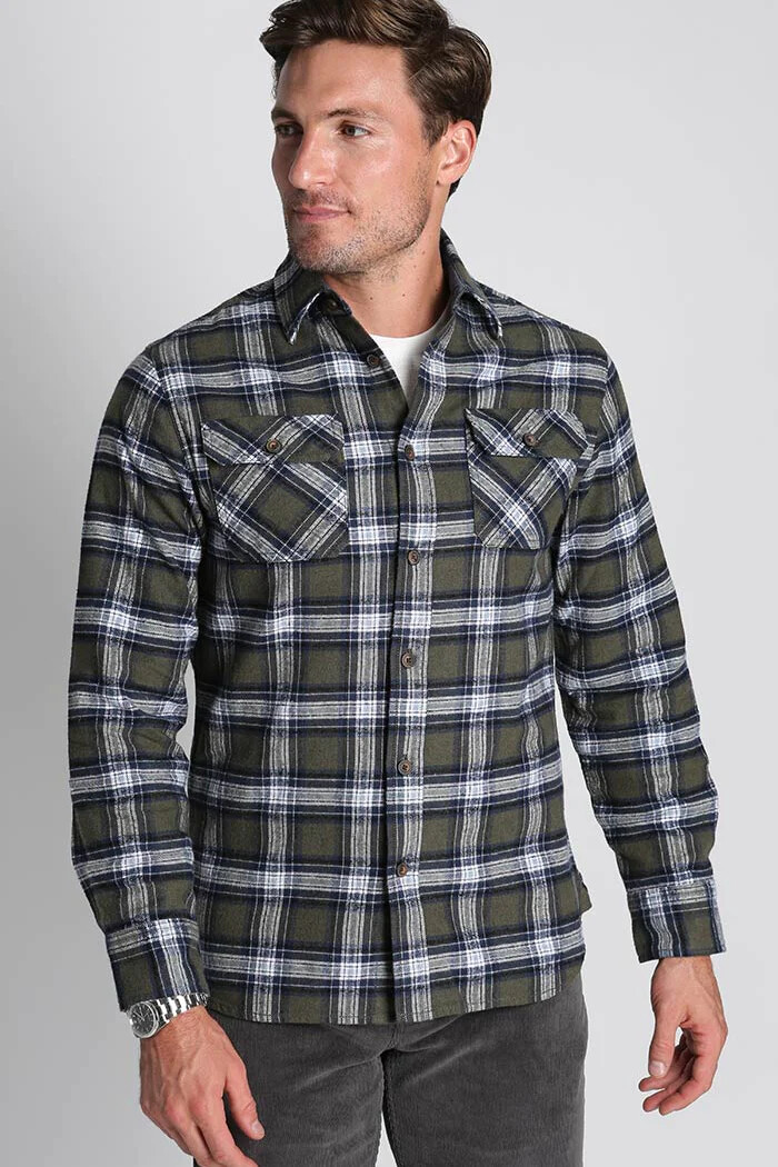 پیراهن مردانه پشمی چهارخانه ضخیم زمستانی مدل فلانل |سایز ۳۸ تا ۴۲