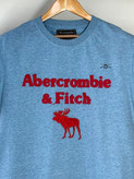 عکس غیرژورنال تیشرت آبی آسمانی Abercrombie